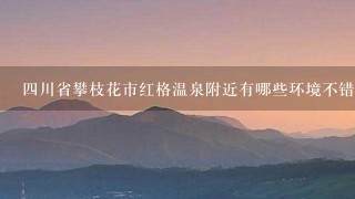 4川省攀枝花市红格温泉附近有哪些环境不错收费也合理宾馆,准备去泡了温泉住1夜；谢谢！