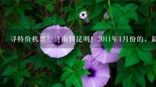 寻特价机票！济南到昆明！2011年1月份的，最好是5号左右！谢谢啊