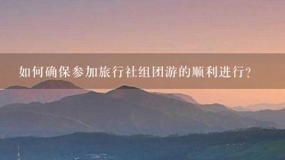 如何确保参加旅行社组团游的顺利进行?