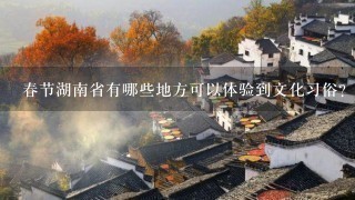 春节湖南省有哪些地方可以体验到文化习俗?